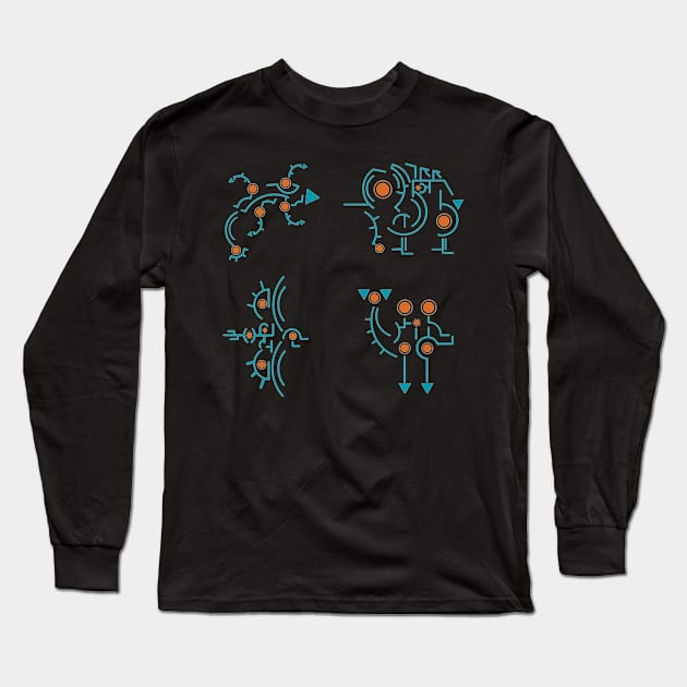 divine beasts blue Long Sleeve T-Shirt by KaniaAbbi